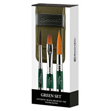 Zestaw pędzli Escoda GREEN SYNTHETIC TRAVEL BRUSH SET