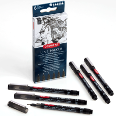 Derwent set of liners Line Marker Black 6 pcs