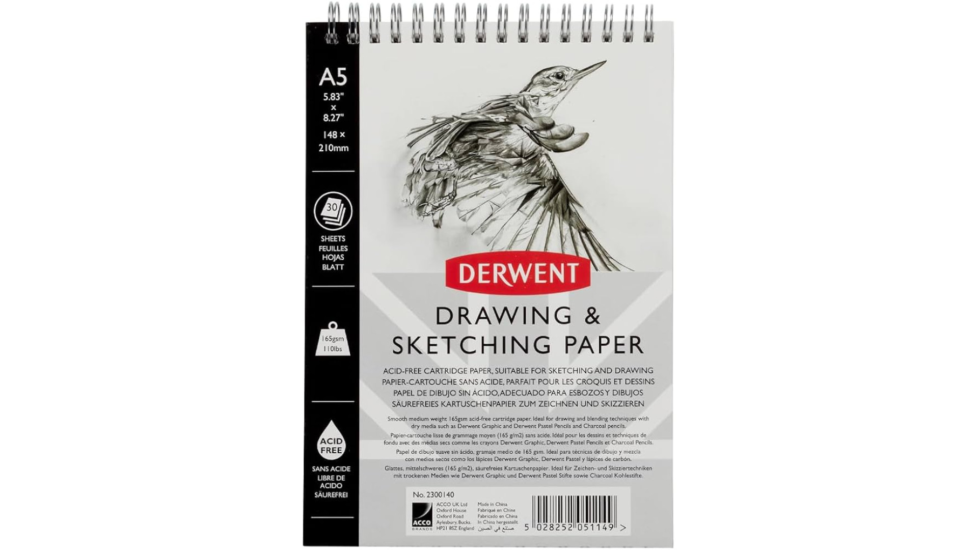 Blok Derwent Portrait A5 165g 30 ark spirala