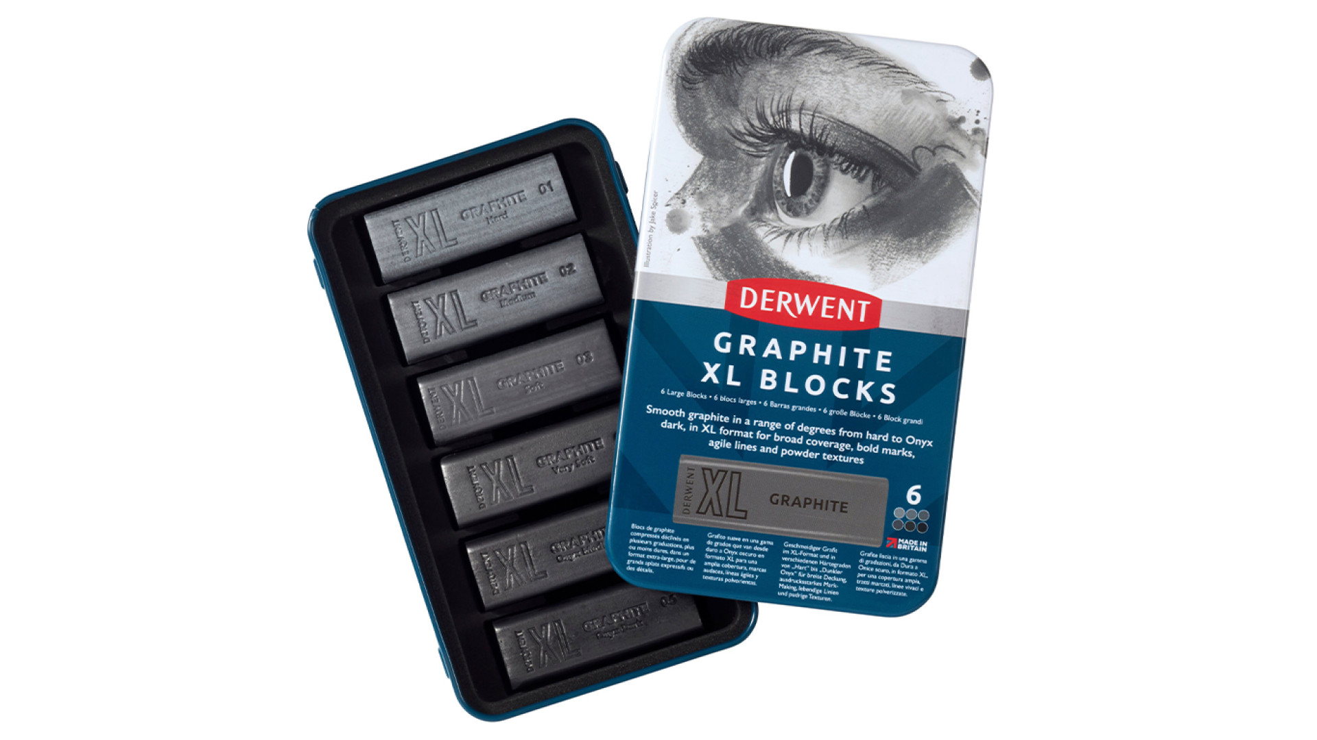 Derwent XL GRAPHITE 6 szt metalowa kaseta