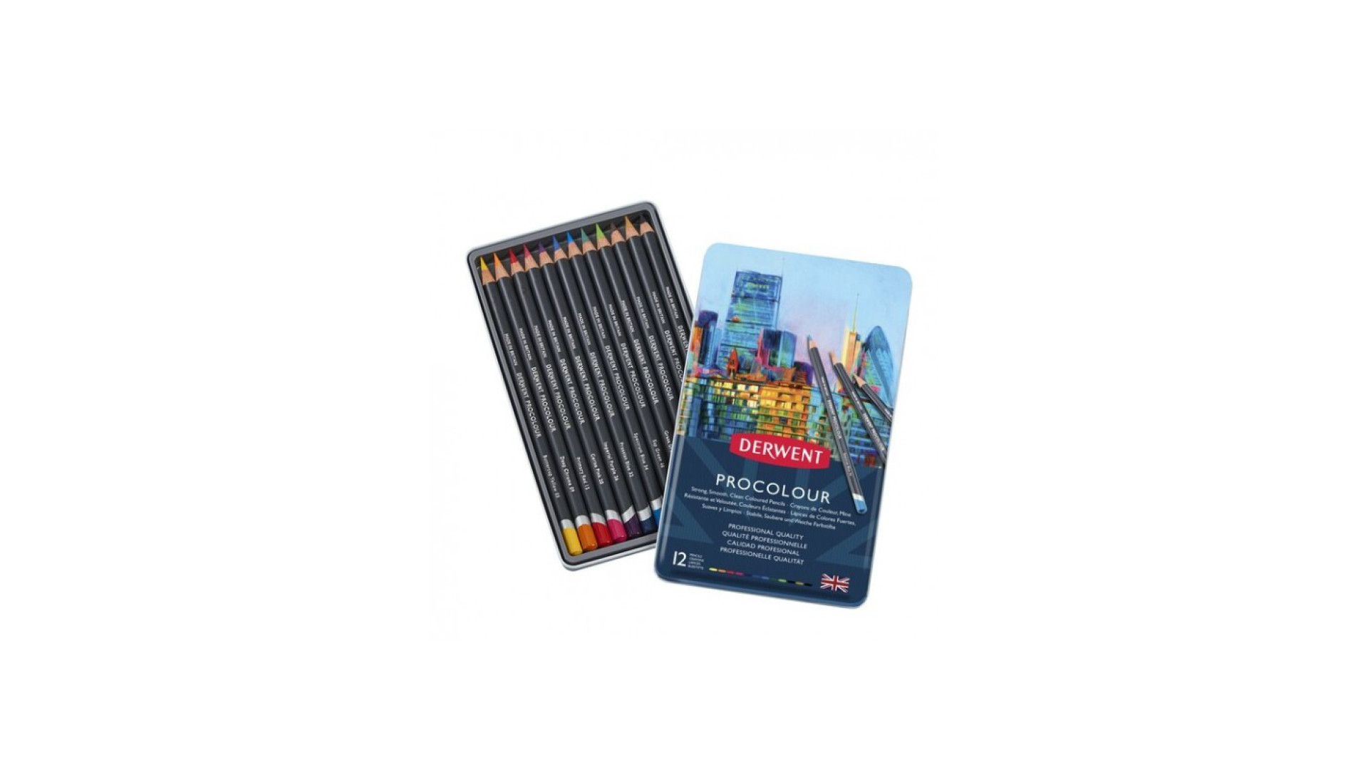 Derwent Komplet kredek PROCOLOUR 12 kol. w kasetce