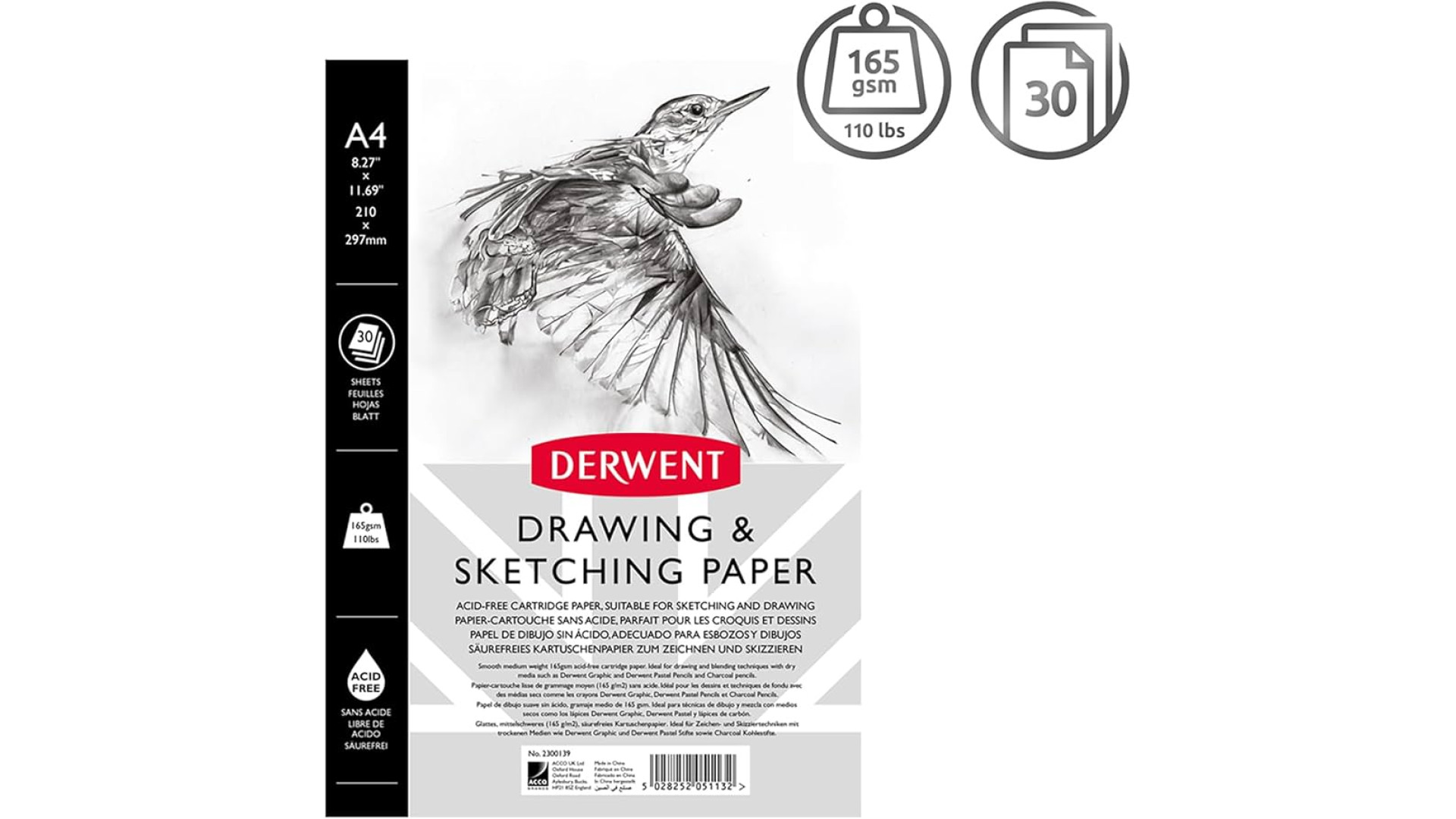 Blok Derwent Portrait A4 165g 30 ark spirala