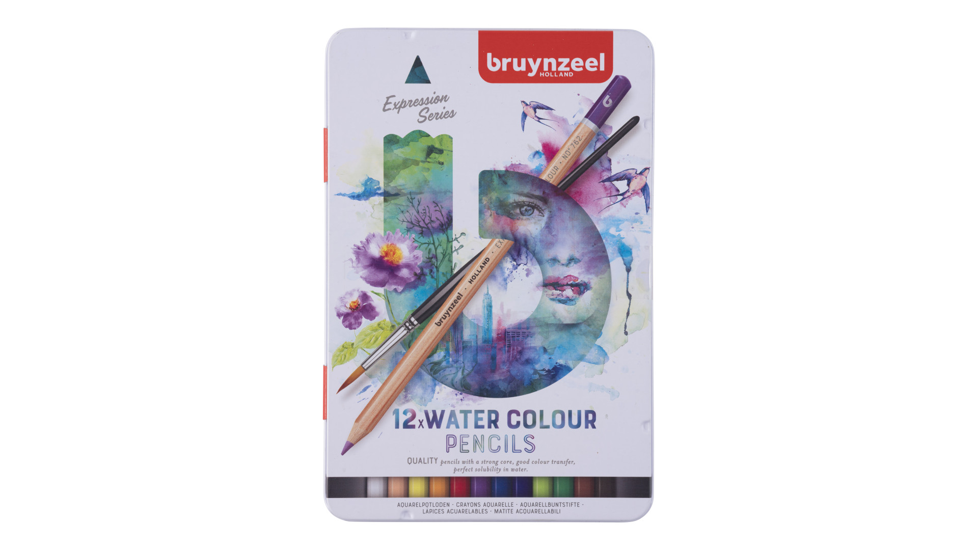 Bruynzeel Expression watercolour pencil tin 12 colours