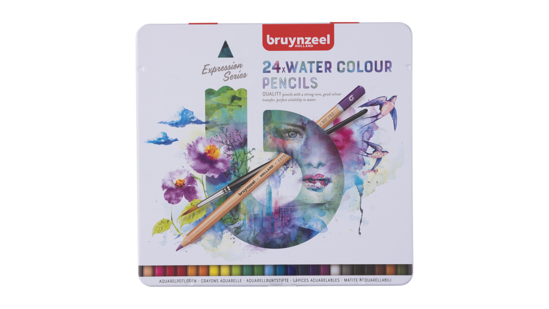 Bruynzeel Expression watercolour pencil tin 24 colours