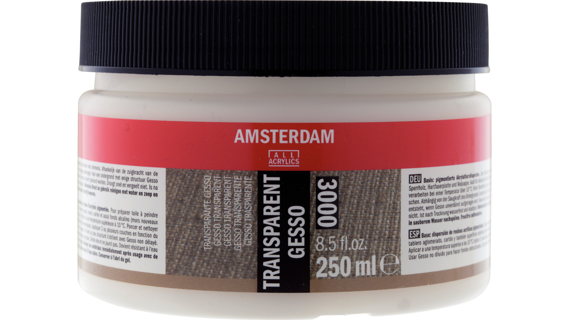 Amsterdam Gesso, przezroczyste, pojemnik 250 ml