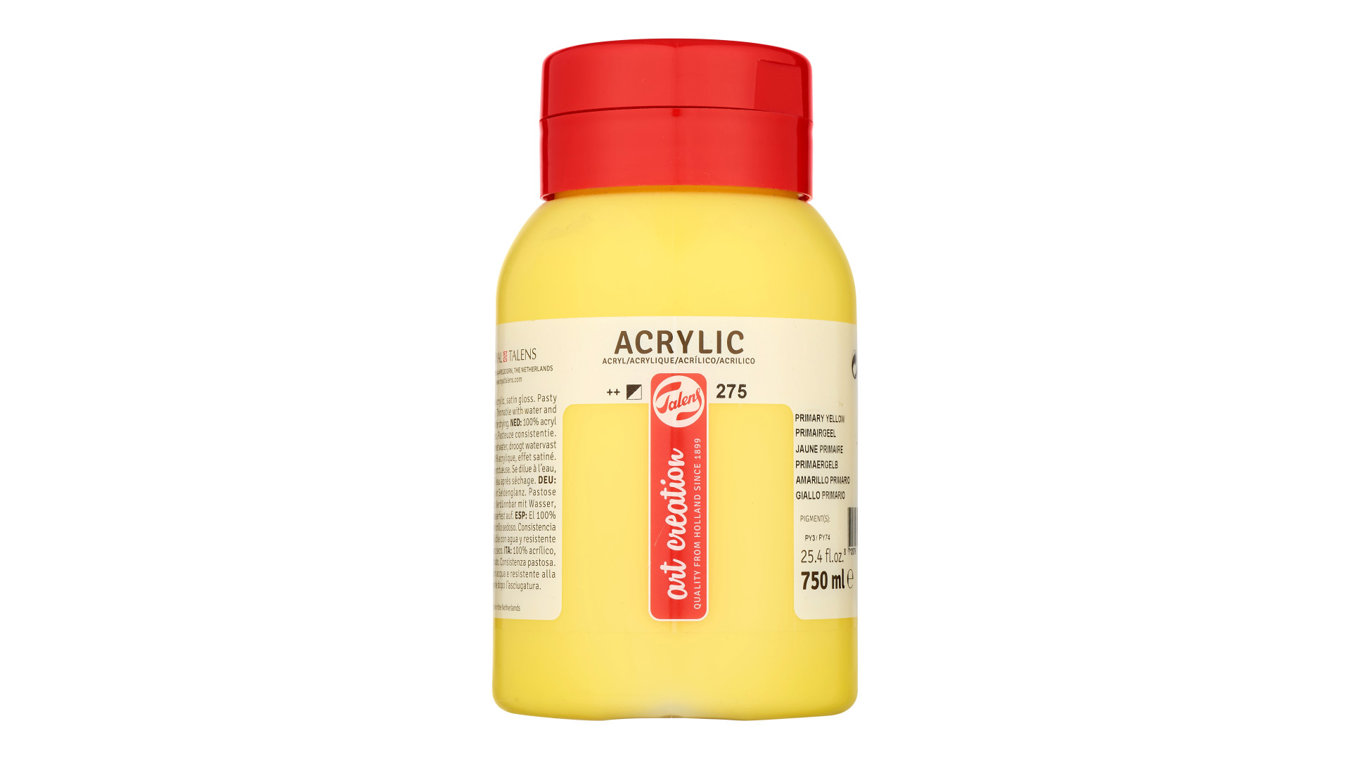 Talens Art Creation Acrylic Colour Jar 750 ml Primary Yellow 275