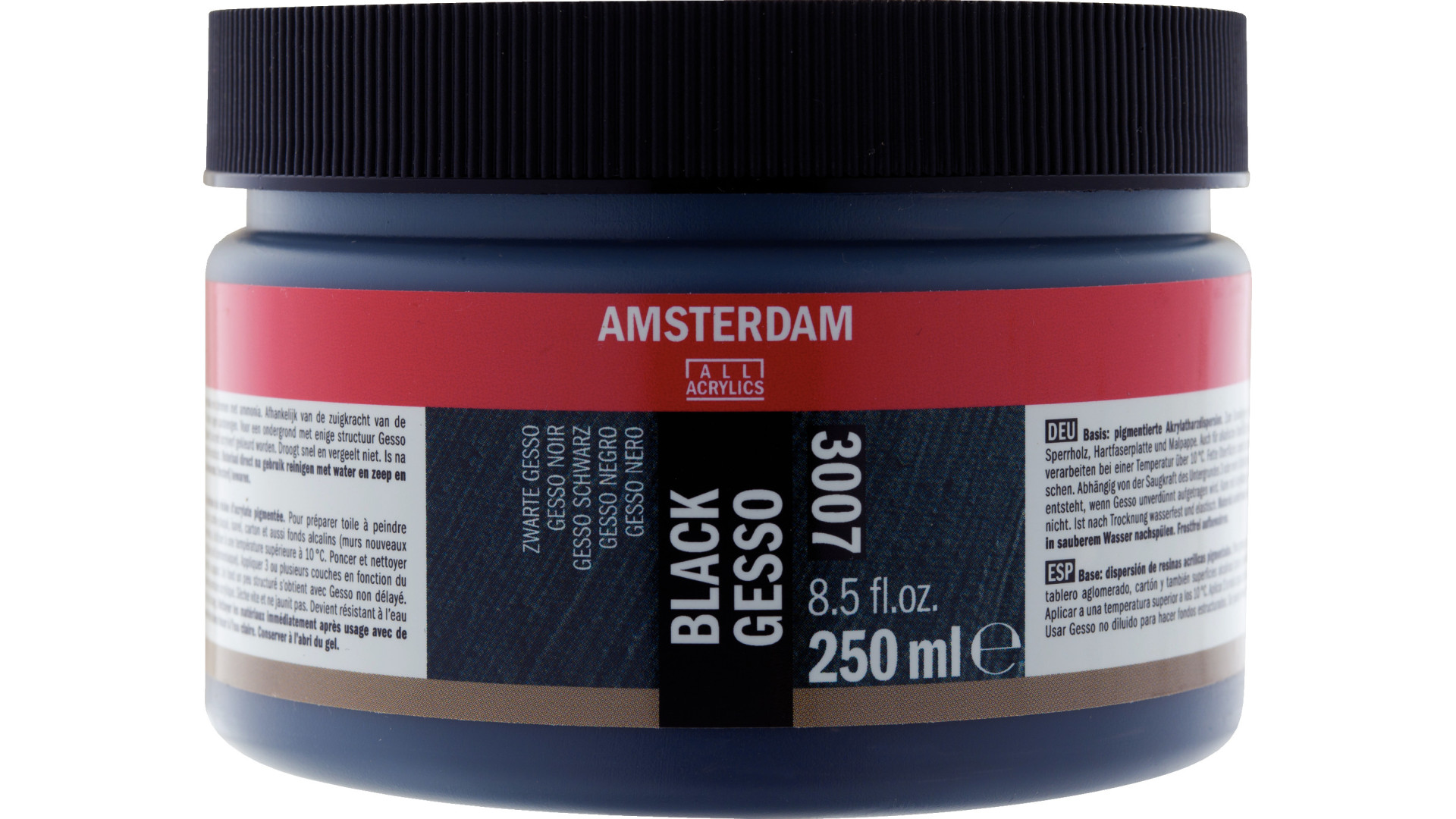 Amsterdam Gesso, czarne, pojemnik 250 ml