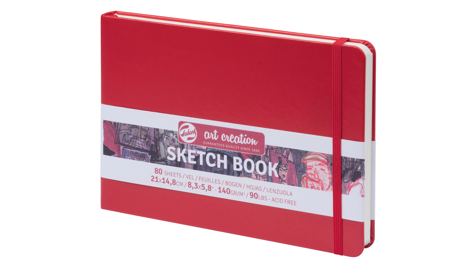 Talens Art Creation Sketchbook Red | 14.8 x 21 cm, 140 g, 80 sheets