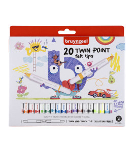 Bruynzeel Twin point felt tip set 20 colours
