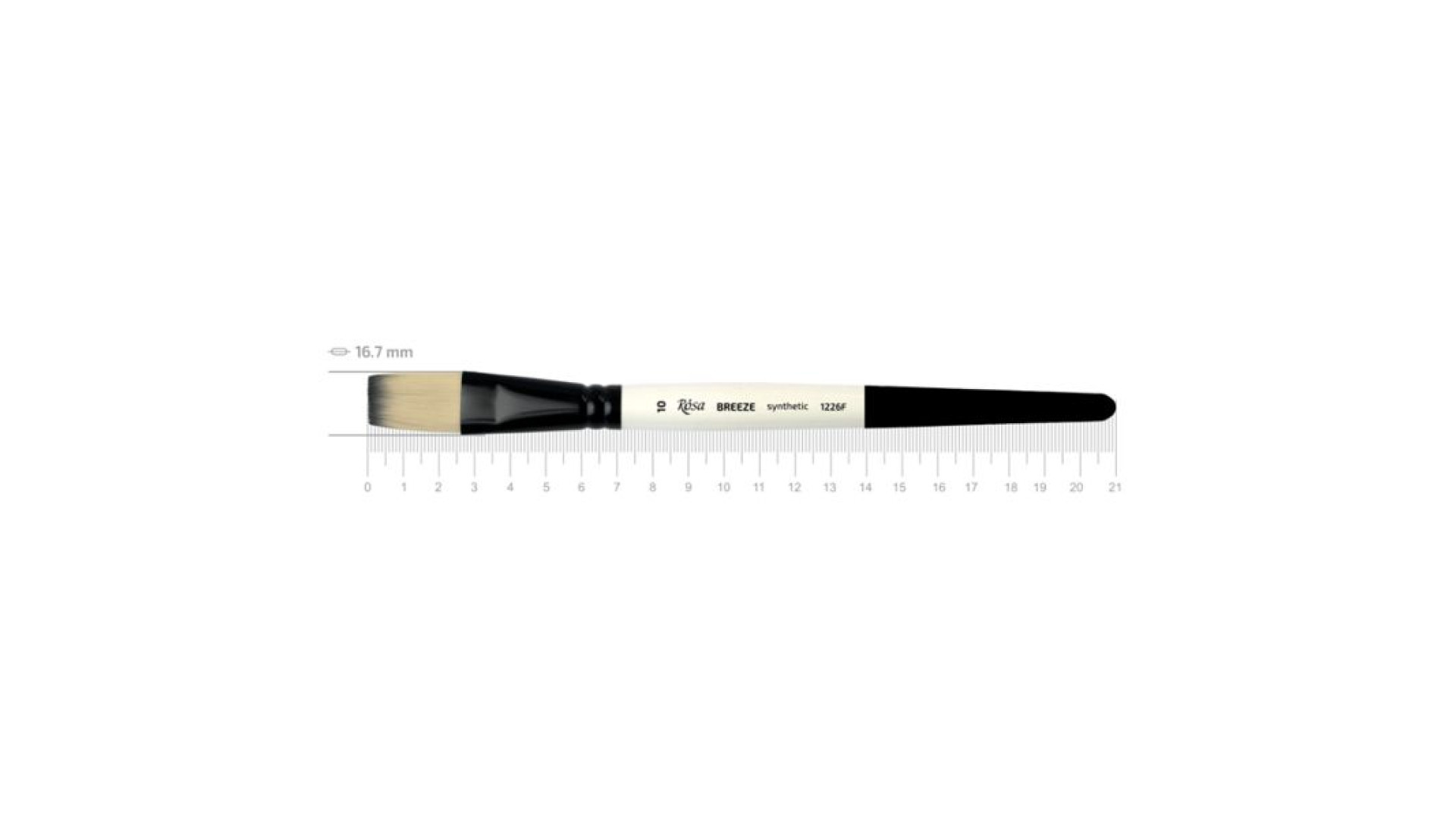 Synthetic Flat Brush, BREEZE 1226F, №10, Short Handle, ROSA