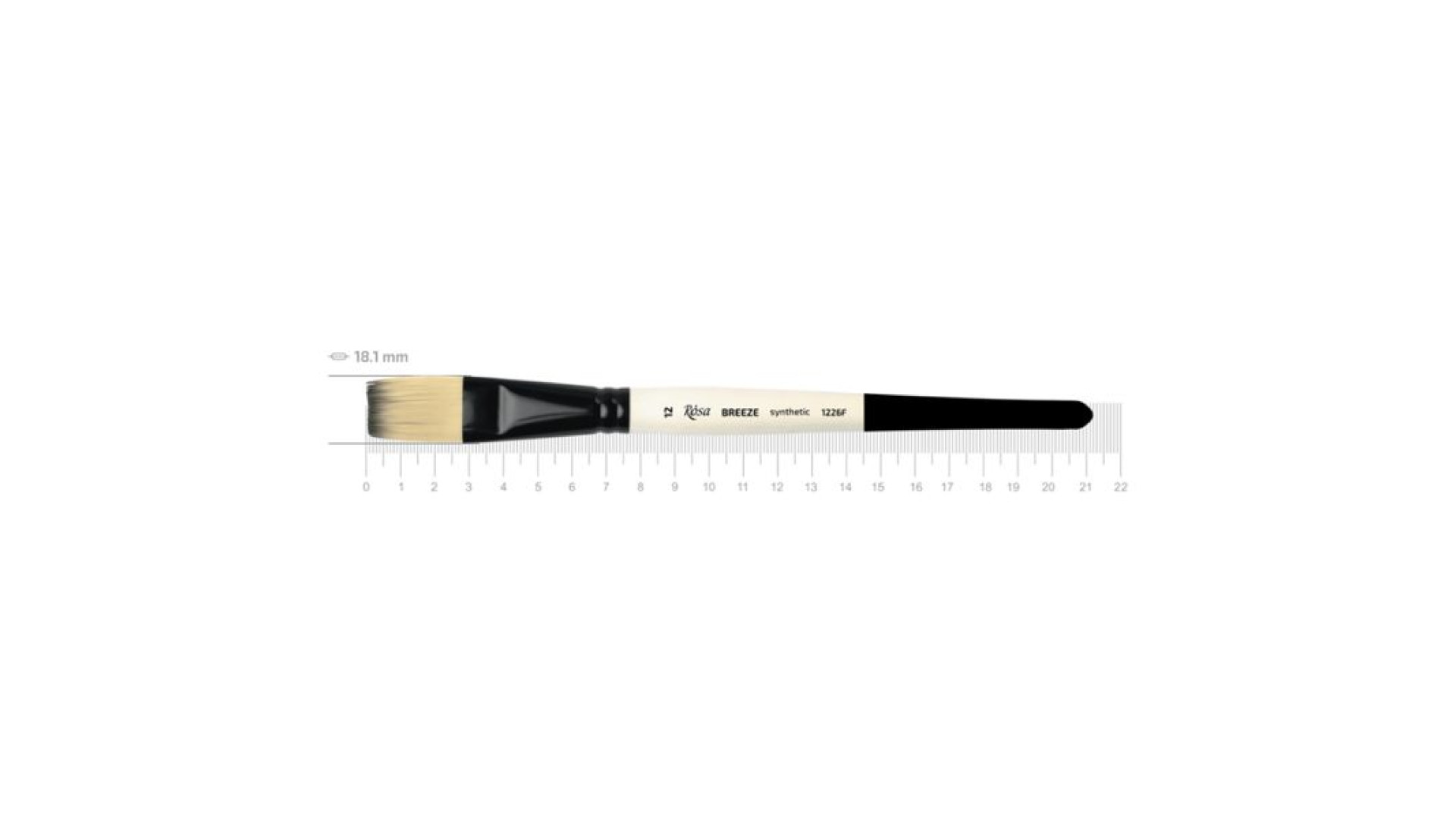 Synthetic Flat Brush, BREEZE 1226F, №12, Short Handle, ROSA