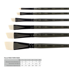 Synthetic Flat Brush, TERRA 1608F08, Long Handle, ROSA