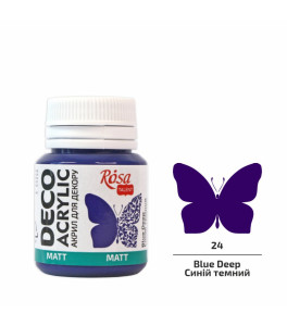 Acrylic for decor Blue Deep (24) mat 20 ml ROSA Talent