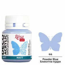 Akryl do dekoracji, Powder Blue (44), mat, 20 ml, ROSA Talent