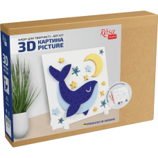 ROSA Set 3D painting "Whale" panel MDF 18x18cm