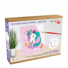 ROSA Zestaw 3D malowania „Jednorożec z motylami” podkład MDF 18x18cm