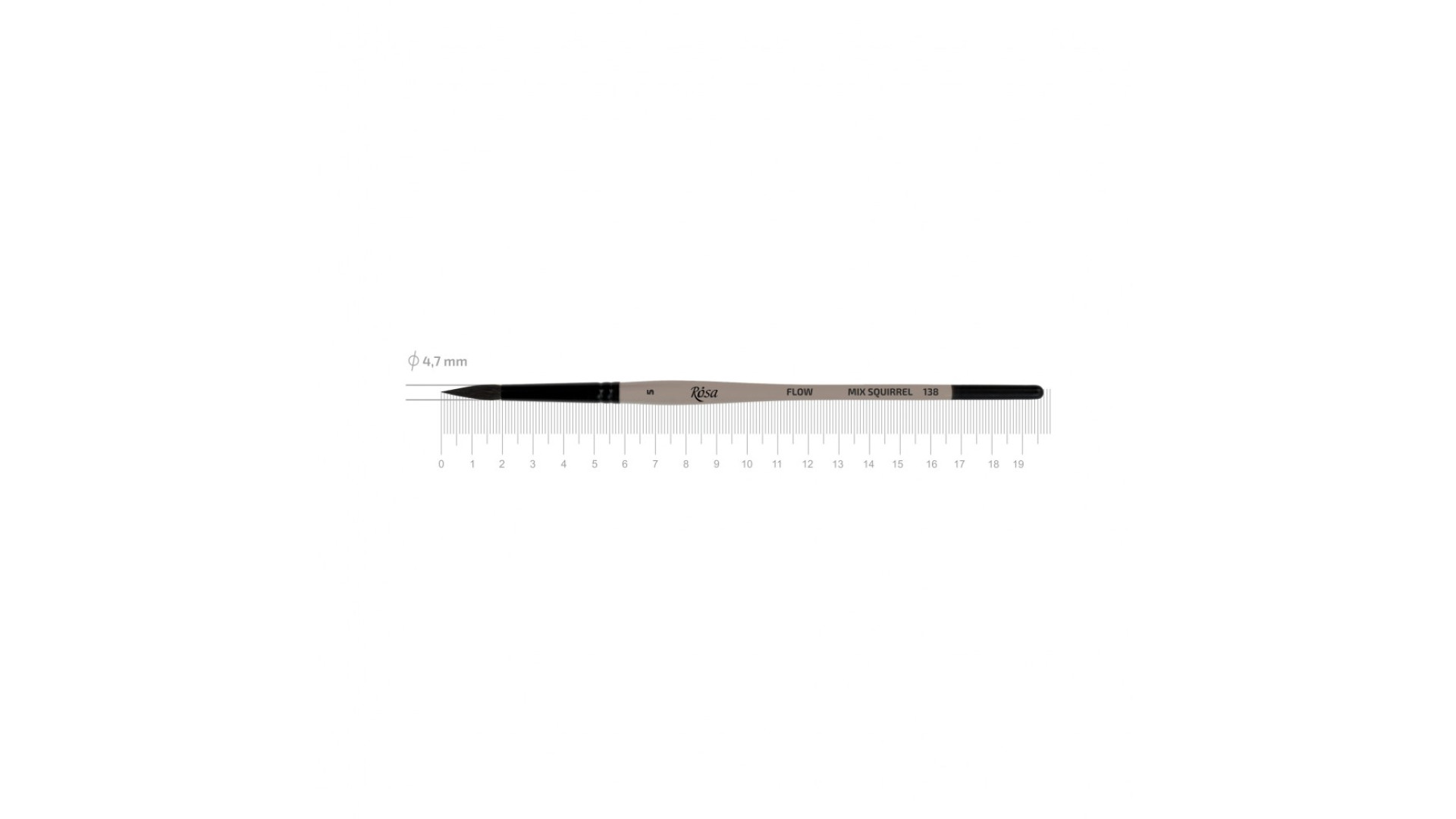 Squirrel mix Round Brush, FLOW 138, №5, Short Handle, ROSA