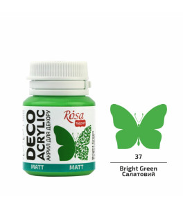 Akryl do dekoracji Bright Green (37) mat 20 ml ROSA Talent