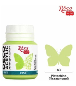 Akryl do dekoracji Pistacja (43) mat 20 ml ROSA Talent