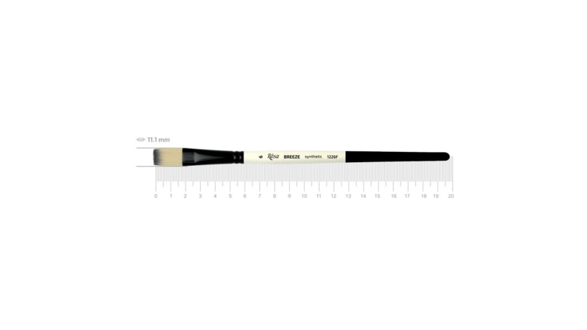 Synthetic Flat Brush, BREEZE 1226F06, Short Handle, ROSA