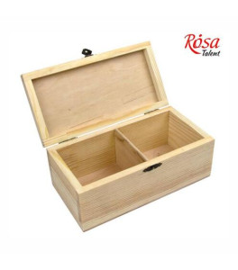 Wooden box with lock 2 sections 20х10х8cm ROSA TALENT