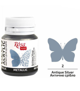 Acrylic for decor 52 Antique Silver metallic 20 ml ROSA Talent