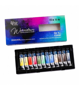 Zestaw farb akwarelowych "Classic" 12*10ml tektura Galeria ROSA