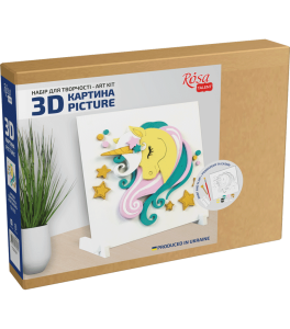 ROSA Set 3D painting "Star Unicorn" panel MDF 18x18cm