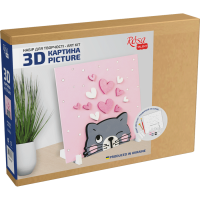 ROSA Set 3D painting "Kitten" panel MDF 18x18cm