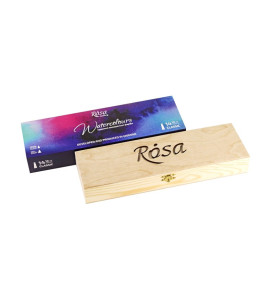 Zestaw farb akwarelowych "Classic" ROSA Gallery drewniana skrzynka 14 kolorów tubka