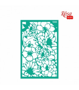 Background Reusable Adhesive Stencil Nr 1000 13x20 cm Series „Flowers“ ROSA TALENT