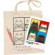 Set ecobag–coloring „Cats in Glasses“ cotton 220 gsm 38x42 cm ROSA Talent