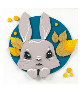 Set 3D painting "Bunny" primed MDF 18x18cm ROSA TALENT