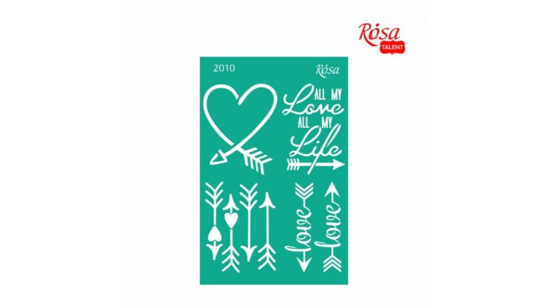 Reusable Adhesive Stencil №2011 13x20 cm Series „Love“ ROSA TALENT