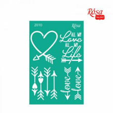 Reusable Adhesive stencil №2009 13х20 сm Series „Love heart“ ROSA TALENT