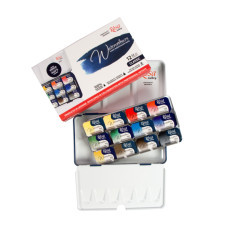 Set of watercolor paints "Classic" ROSA Gallery, metal case, Indigo, 12 colors, full pans