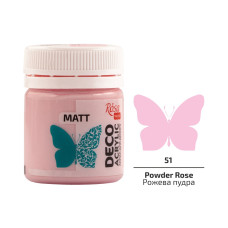 Akryl do dekoracji, Powder Rose (51), mat, 20 ml, ROSA Talent