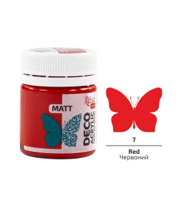 Akryl do dekoracji Red (07) mat 20 ml ROSA Talent