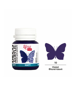Acrylic for decor Violet (10) mat 20 ml ROSA Talent