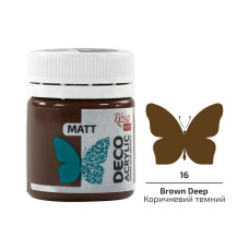 Akryl do dekoracji Brown Deep (16) mat 20 ml ROSA Talent