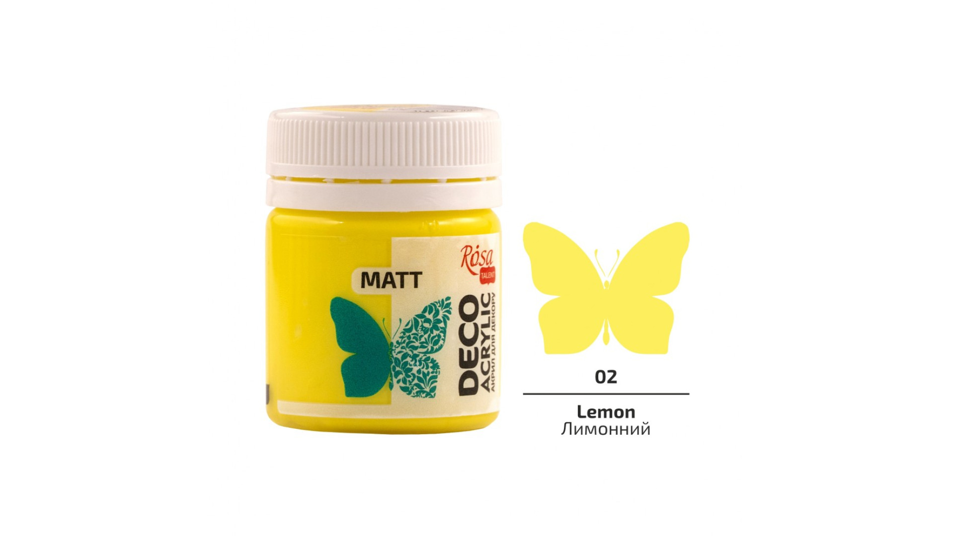 Akryl do dekoracji Lemon (02) mat 20 ml ROSA Talent