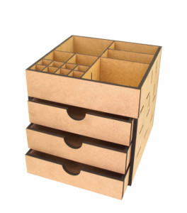 Decorative Storage Box 3 drawers MDF 20.5x20.5x20cm ROSA TALENT
