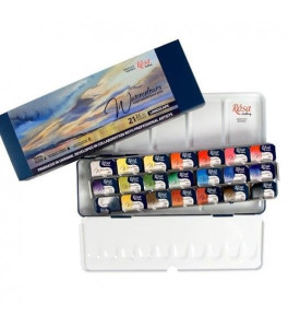 ROSA Gallery Zestaw farb akwarelowych Landscape metalowe etui indygo 21 kolorów