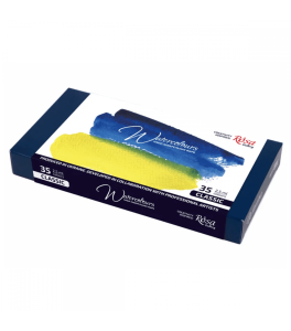 Set of watercolor paints "Classic" ROSA Gallery metal case 35 colors full pans