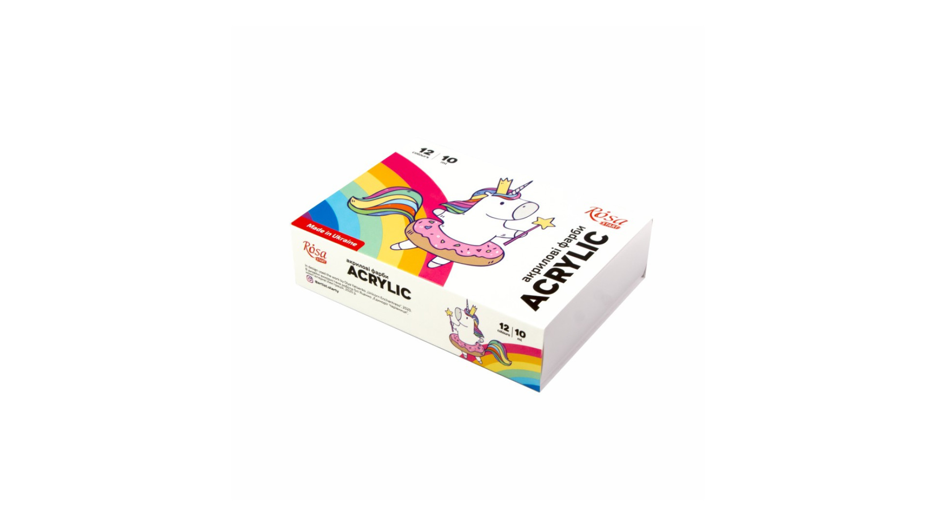 Acrylic paint set Unicorn 12x10мл, ROSA START