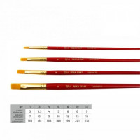 Synthetic Flat Brush Nr 1 Short Handle ROSA START