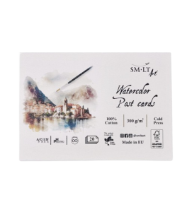 SM–LT WATERCOLOR POCZTÓWKA 10,5X15 CM 300 GSM 20 ARK 100% BAWEŁNY PC20300FSC