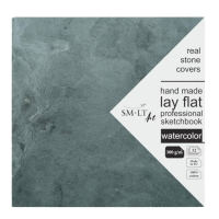SM–LT SKETCHBOOK STONE COVER WATERCOLOR 19,5X19,5 CM 300G 32 SHEETS 100% cotton FB–32(300)