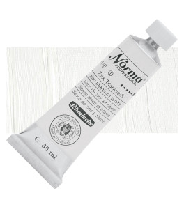 Farba olejna Schmincke Norma Professional w odcieniu bieli cynkowo–titanowego. 35 ml. 118