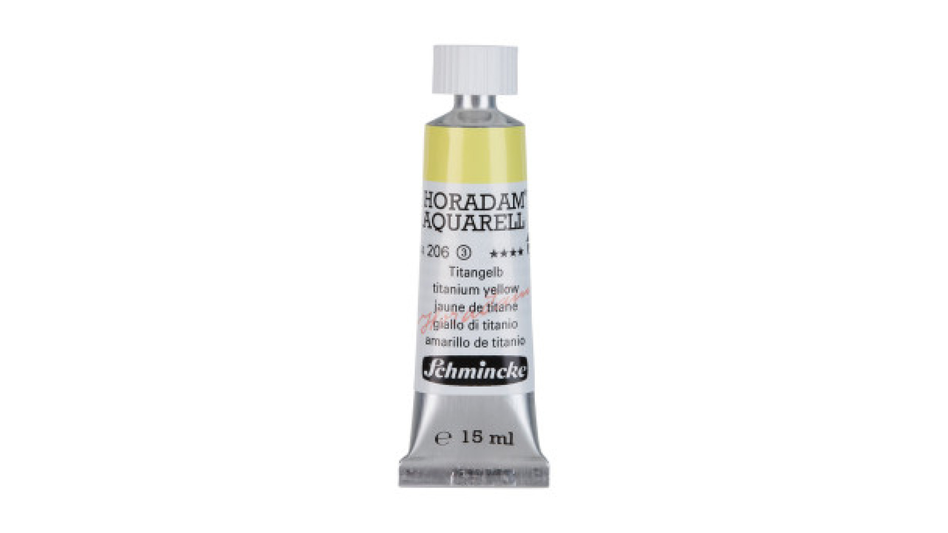 Farba akwarelowa Schmincke Horadam Aquarell tytanowa żółta 15 ml. 206